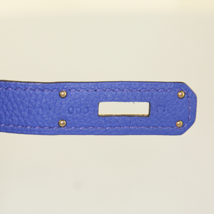 Borsa Hermes Birkin 30 cm in pelle togo blu elettrico - Detail D4