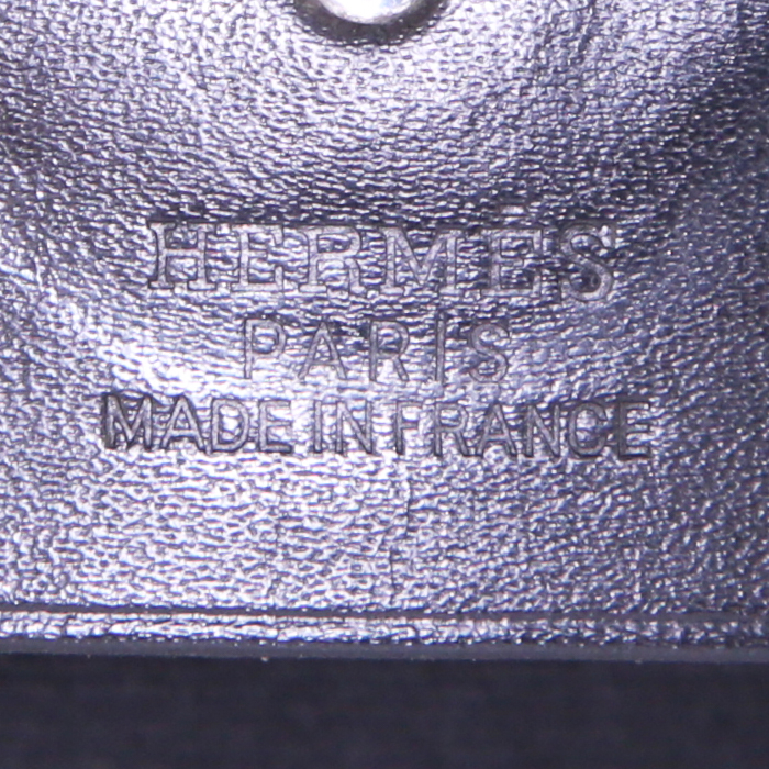Bolso de mano Hermès Herbag en cuero negro y lona negra - Detail D3