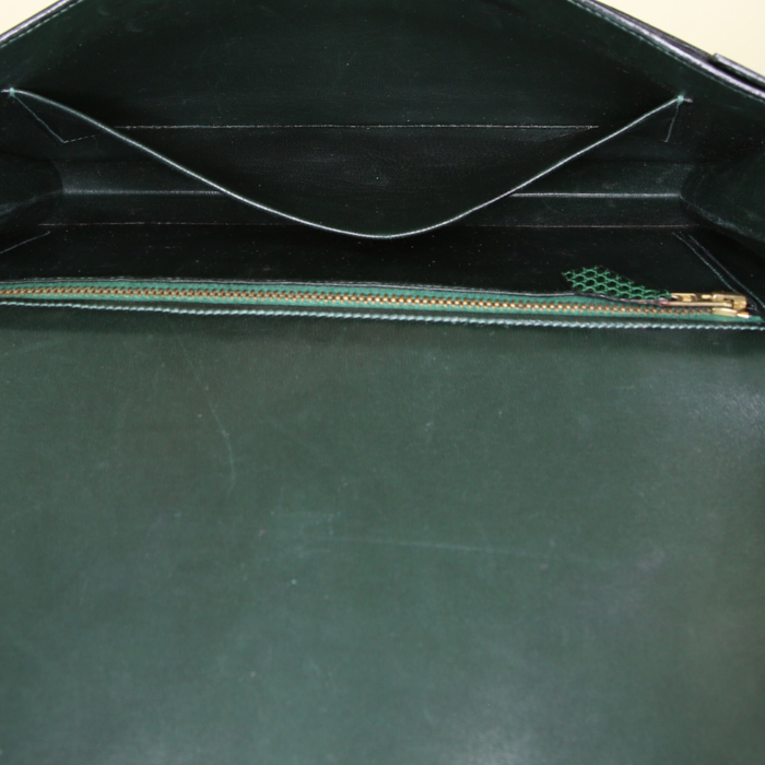 Sac porté épaule Hermes Lydie en lézard vert - Detail D2