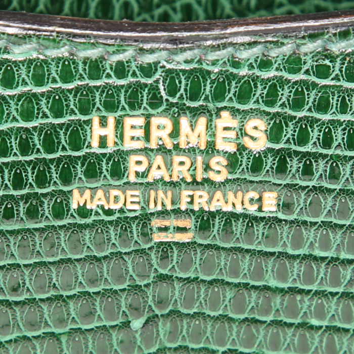 Hermes Lydie shoulder bag in green lizzard - Detail D3