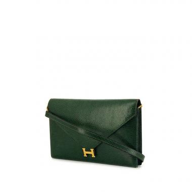 Hermes Lydie shoulder bag in green lizzard