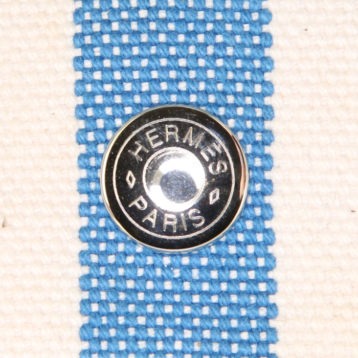 Bolso Cabás modelo pequeño en lona bicolor blanca y azul - Detail D3