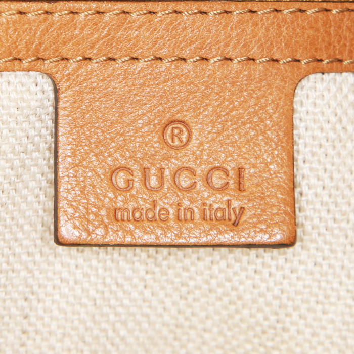 Bolso de mano Gucci Marrakech en lona Monogram marrón y cuero marrón - Detail D3