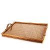 Hermès tray made from wicker, leather, and glass, 1980s - 00pp thumbnail
