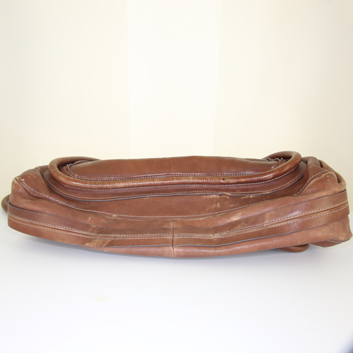 Chloé Paraty handbag in brown leather - Detail D5
