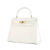 Hermes Kelly 28 cm handbag in white box leather - 00pp thumbnail