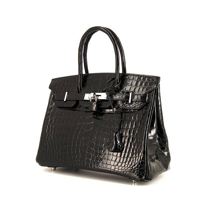 Hermes Birkin 30 cm handbag in black niloticus crocodile - 00pp