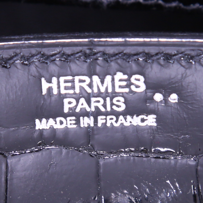 Sac à main Hermès  Birkin 30 cm en crocodile niloticus noir - Detail D3