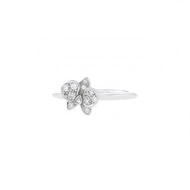 Cartier Caresse d'Orchidées small model ring in white gold and diamonds