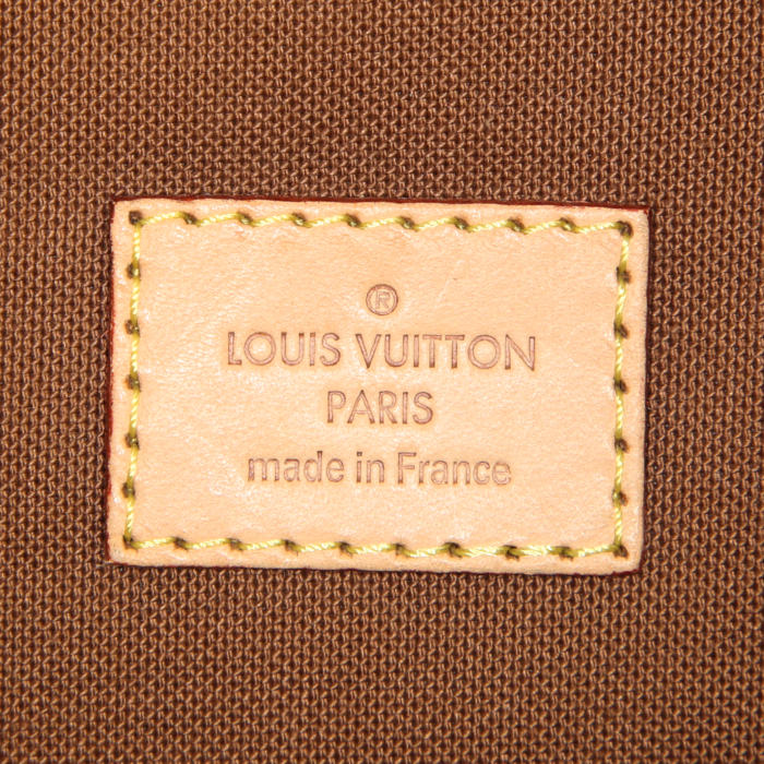Mochila Louis Vuitton Bosphore en lona Monogram marrón y cuero natural - Detail D3