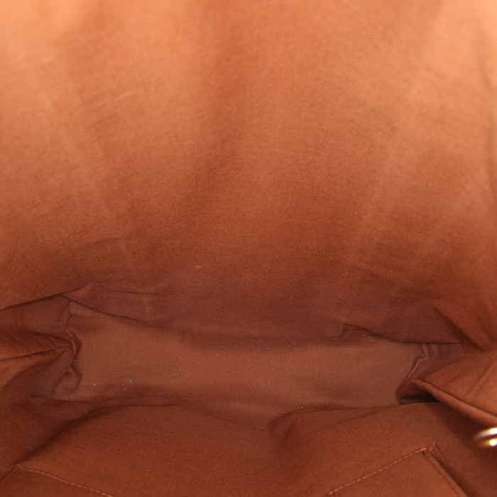 Sac cabas Louis Vuitton Beaubourg en toile monogram marron et toile marron - Detail D2