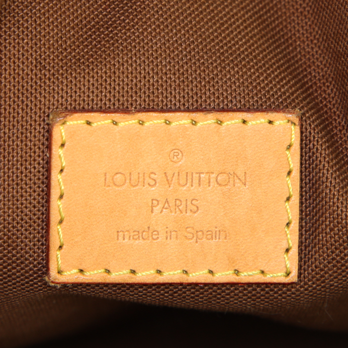 Sac cabas Louis Vuitton Beaubourg en toile monogram marron et toile marron - Detail D3