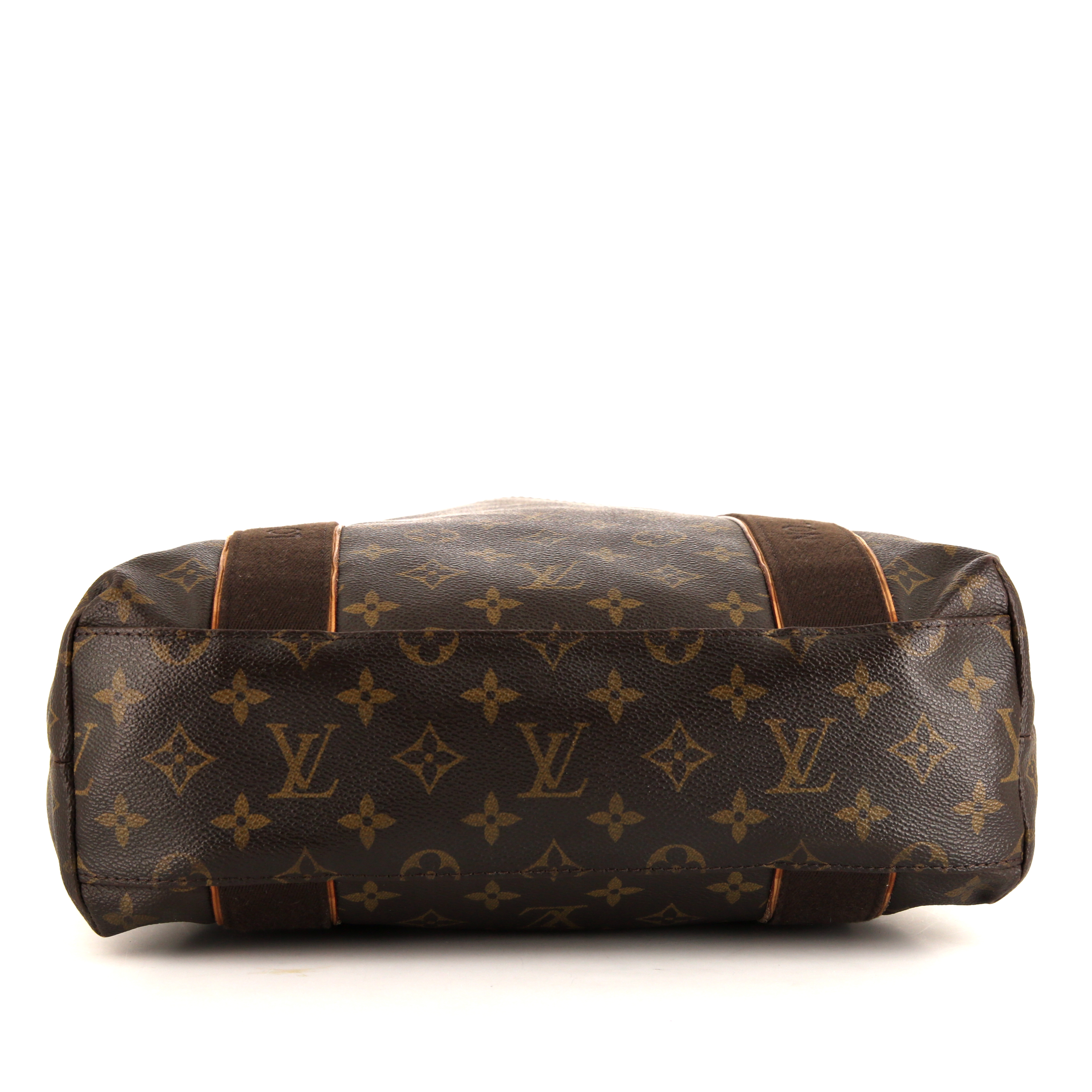 Sac cabas Louis Vuitton Beaubourg en toile monogram marron et toile marron - Detail D4