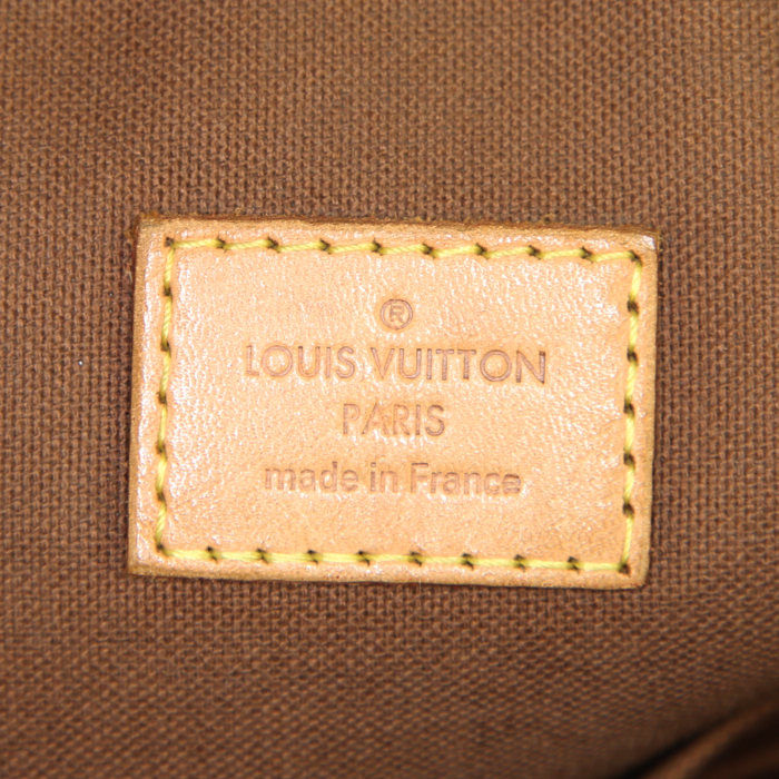 Bolso bandolera Louis Vuitton Beaubourg en lona Monogram marrón y cuero natural - Detail D3