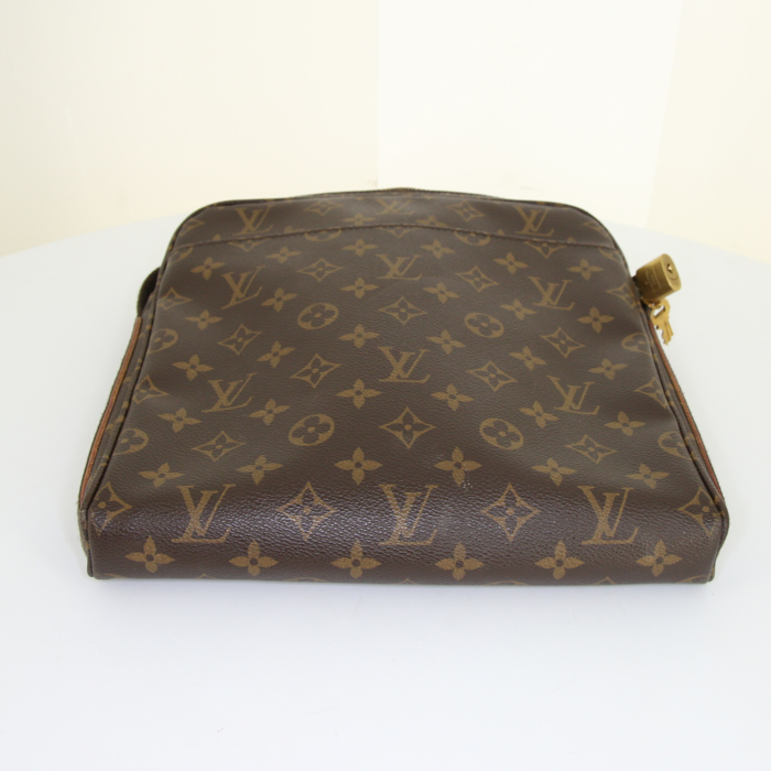 Borsa a tracolla Louis Vuitton Beaubourg in tela monogram marrone e pelle naturale - Detail D4