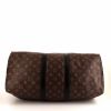 Borsa da viaggio Louis Vuitton Keepall 45 in tessuto a monogramma Macassar marrone e pelle nera - Detail D5 thumbnail