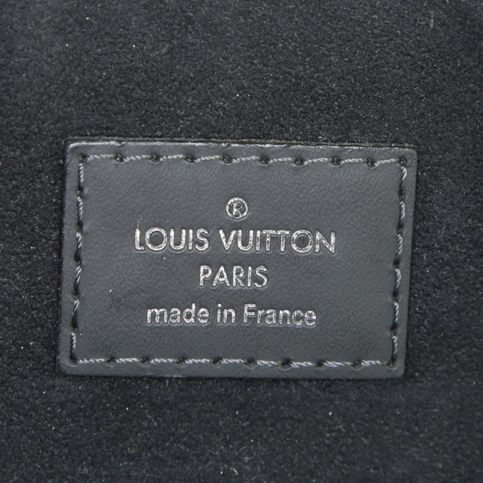 Bolso bandolera Louis Vuitton en lona a cuadros y cuero negro - Detail D4