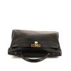 Hermes Kelly 40 cm handbag in black box leather - 360 Front thumbnail