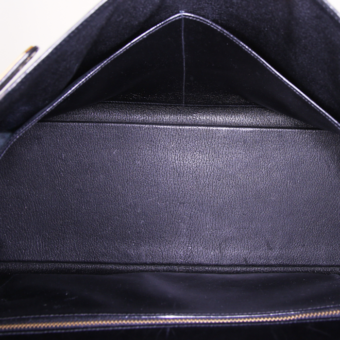 Bolso de mano Hermes Kelly 40 cm en cuero box negro - Detail D2