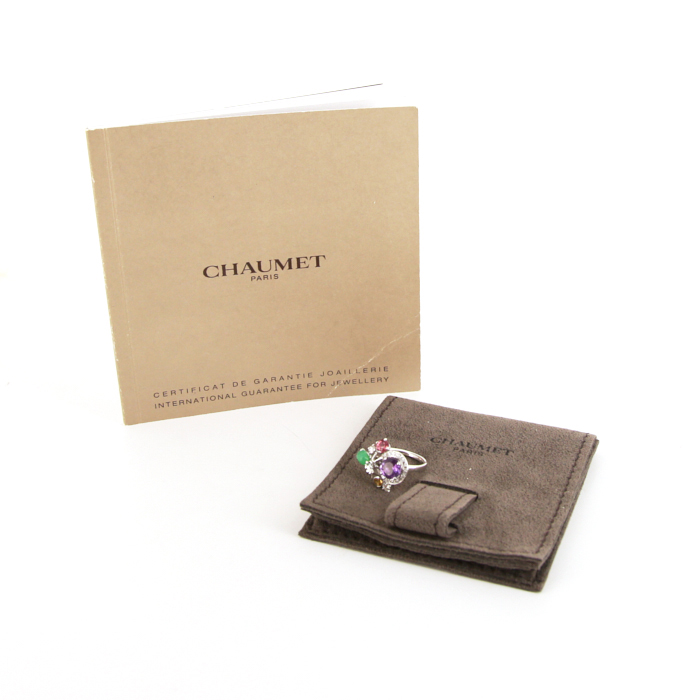 Chaumet Attrape Moi Si Tu M'Aimes ring in white gold,  diamonds and semi-precious stones - Detail D2