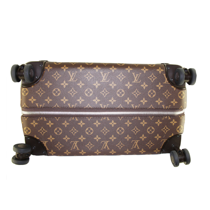 Valise Louis Vuitton Horizon 70 en toile monogram marron et cuir naturel - Detail D4