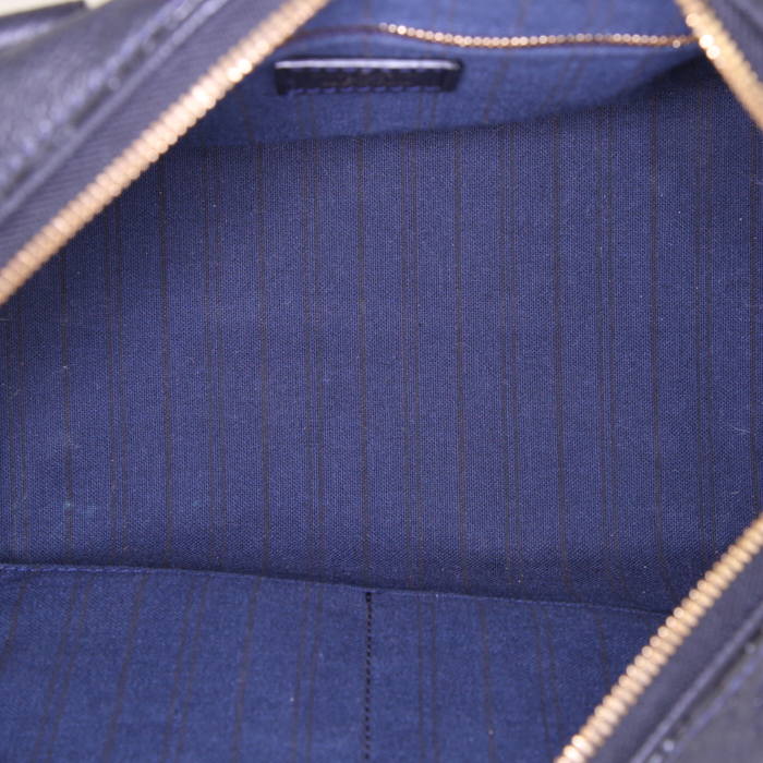 Borsa a tracolla Louis Vuitton Speedy 25 cm in pelle monogram con stampa blu - Detail D3