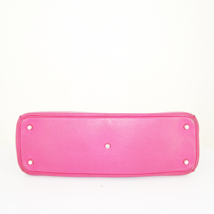 Bolso Cabás Dior Diorissimo modelo grande en cuero granulado rosa - Detail D5