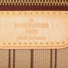 Shopping bag Louis Vuitton Neverfull modello medio in tela monogram cerata marrone e pelle naturale - Detail D3 thumbnail