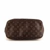 Shopping bag Louis Vuitton Neverfull modello medio in tela monogram cerata marrone e pelle naturale - Detail D4 thumbnail