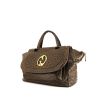 Gucci 1973 handbag in brown ostrich leather - 00pp thumbnail