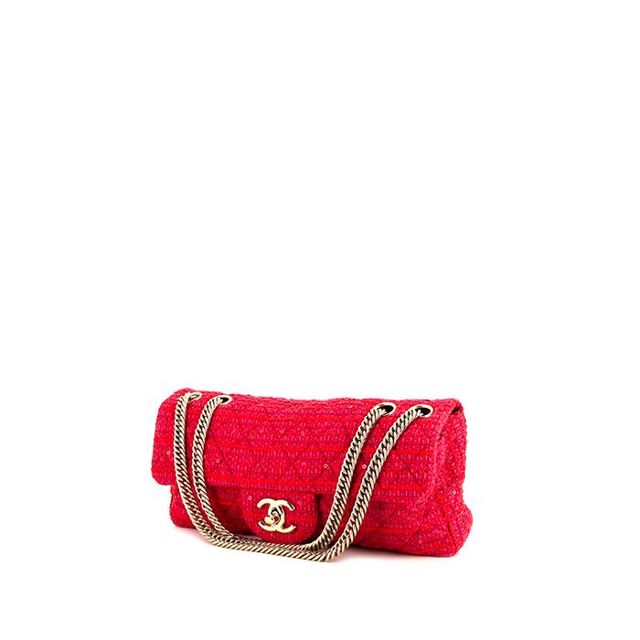 Chanel Baguette Handbag in Red Quilted Grained Leather