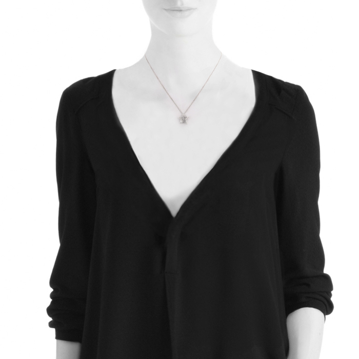 Collier époque années 90 Chanel Comètes petit modèle en or blanc et diamants - Detail D1