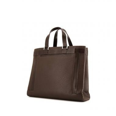 Shopping bag Louis Vuitton Kazbek in pelle taiga marrone e pelle marrone