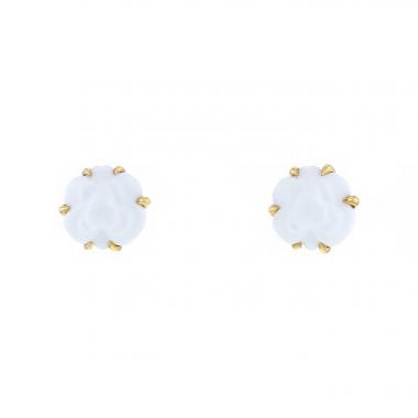 Chanel Camelia earrings in ceramic and yellow gold