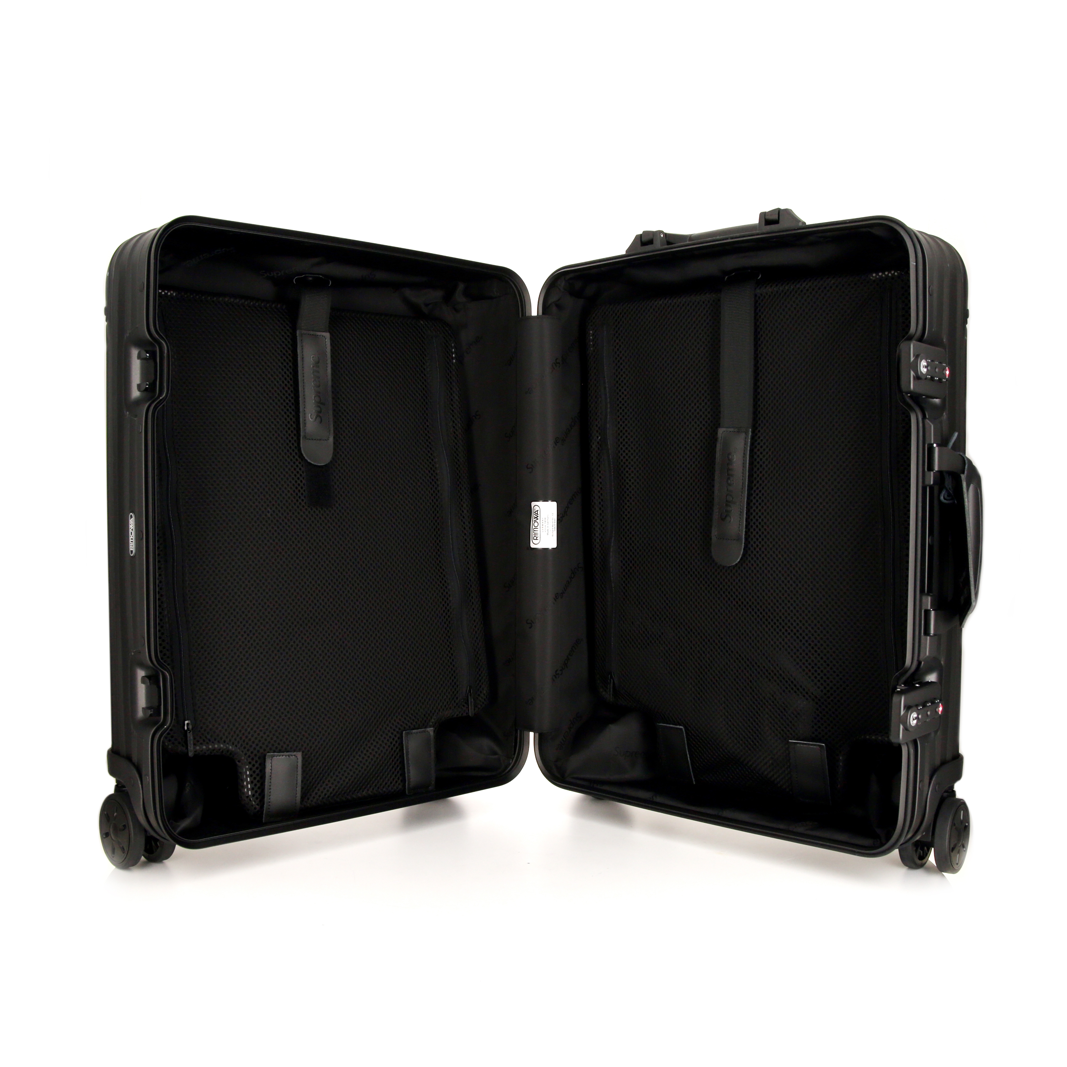 Rimowa Check-In Edition Limitée Supreme rigid suitcase in black and white bicolor polycarbonate and black plastic - Detail D2
