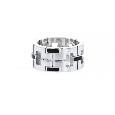 Sortija Cartier Le Baiser du Dragon en oro blanco y esmalte negro