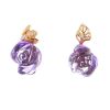 Dior Pré Catelan earrings for non pierced ears in pink gold,  amethyst and diamonds - 00pp thumbnail
