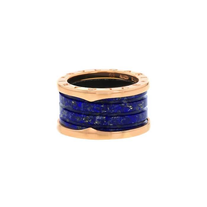 Bulgari B.Zero1 large model ring in pink gold and lapis-lazuli, size 53