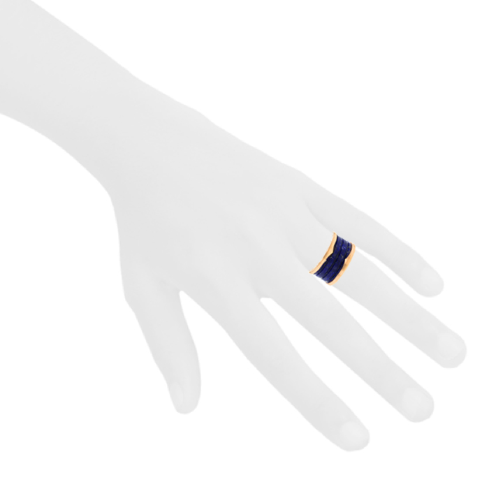 Bulgari B.Zero1 large model ring in pink gold and lapis-lazuli - Detail D1