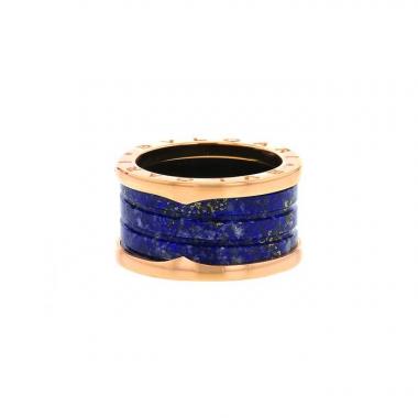 Bague Bulgari B.Zero1 grand modèle en or rose et lapis-lazuli