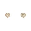 Poiray Coeur Secret medium model earrings in yellow gold and diamonds - 00pp thumbnail