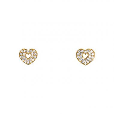 Pendientes Poiray Coeur Secret modelo mediano en oro amarillo y diamantes