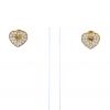 Pendientes Poiray Coeur Secret modelo mediano en oro amarillo y diamantes - 360 thumbnail