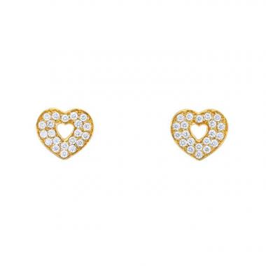 Pendientes Poiray Coeur Secret modelo mediano en oro amarillo y diamantes Pendientes Poiray Coeur Secret modelo mediano en oro amarillo y diamantes