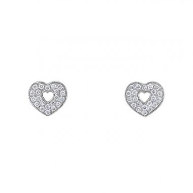 Pendientes Poiray Coeur Secret modelo mediano en oro blanco y diamantes Pendientes Poiray Coeur Secret modelo mediano en oro blanco y diamantes