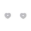 Paire de puces d'oreilles Poiray Coeur Secret moyen modèle en or blanc et diamants - 00pp thumbnail