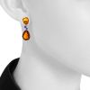 Pomellato Bahia pendants earrings in pink gold,  citrine and sapphires - Detail D1 thumbnail