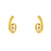 Paire de boucles d'oreilles Vintage en or jaune 24 carats martelé et perles - 00pp thumbnail