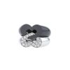 Double Poiray Sceau de Coeurs ring in white gold,  ceramic and diamonds - 00pp thumbnail
