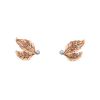 Vintage 1940's earrings for non pierced ears in 14 carats pink gold,  14k white gold and diamonds - 00pp thumbnail